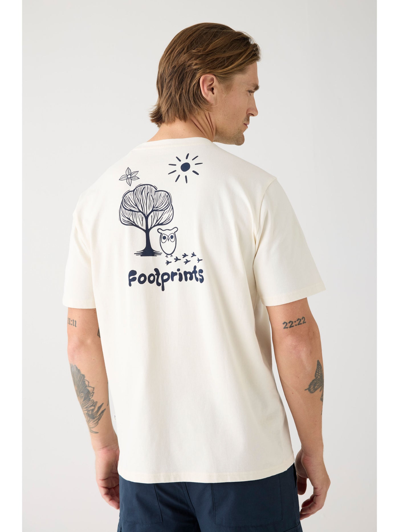 Regular Single Jersey Printed T-Shirt Egret von Knowledge Ctton Appare.