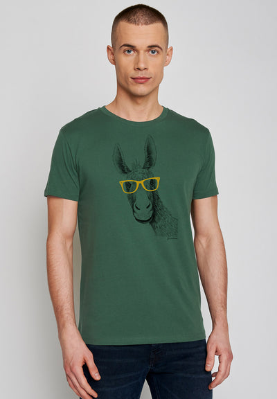 T-Shirt Animal Donkey Guide Bottle Green von Greenbomb.