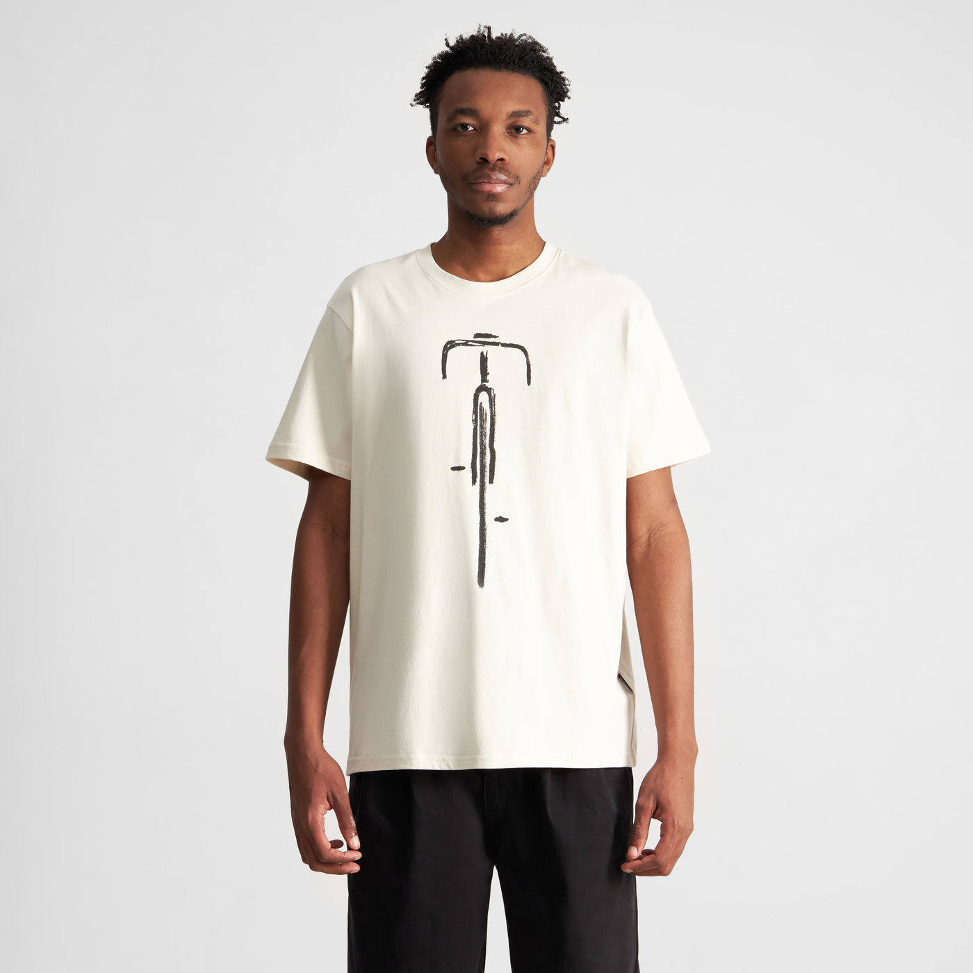 T-Shirt Stockholm Bike Front Oat White von Dedicated Brand.